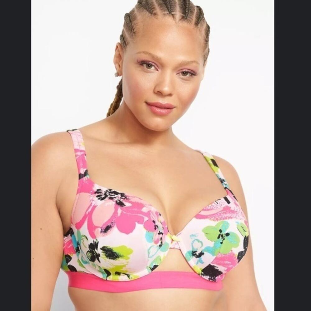 Cacique Printed Boost Balconette Bra With Cutout 42D